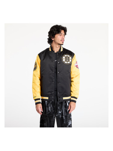 Яке Mitchell & Ness NHL Primetime Heavyweight Satin Jacket Current Logo Bruins Black M