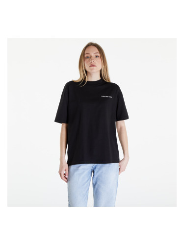 Тениска Calvin Klein Jeans Embroidered Slogan Back Tee Black S