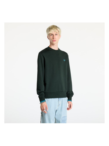 Суитшърт FRED PERRY Crew Neck Sweatshirt Night Green/ Ocean M