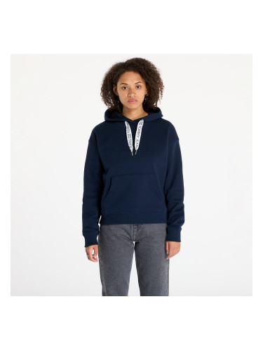 Суитшърт Tommy Jeans Boxy Logo Drawcord Hoodie Navy XS