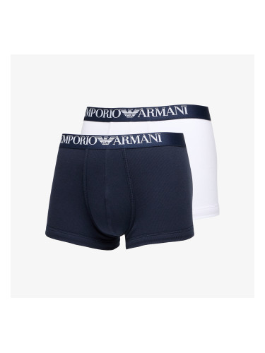 EA7 Emporio Armani Men's Knit Trunk 2-Pack Marine/ Bianco M