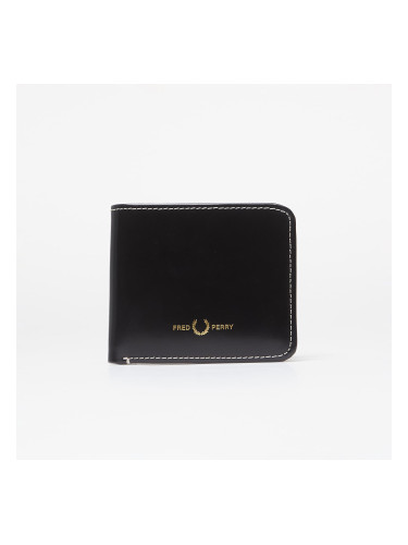 FRED PERRY Box Leather Billfold Wallet Black Universal