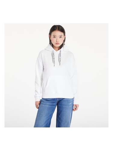 Суитшърт Tommy Jeans Boxy Logo Drawcord Hoodie White M