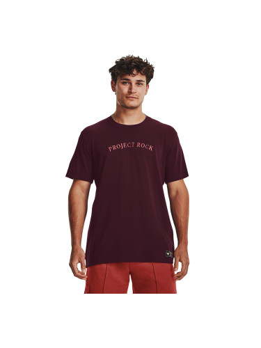 Тениска Under Armour Project Rock Crest Hw Ss Dark Maroon L