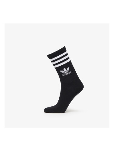 adidas Originals Mid Cut Crew Socks 3-Pack White/ Medium Grey Heather/ Black XL