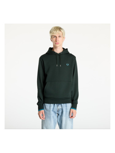 Суитшърт FRED PERRY Tipped Hooded Sweatshirt Night Green/ Ocean M