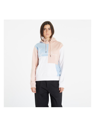 Суитшърт Karl Kani Signature Block Hoodie Dusty Rose/ Light Blue/ White XS