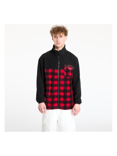 Суитшърт Urban Classics Patterned Polar Fleece Track Jacket Black/ Red L