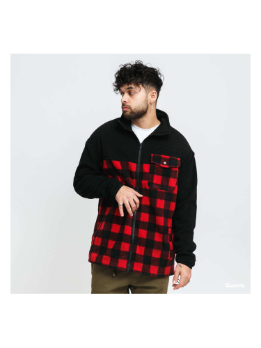 Суитшърт Urban Classics Patterned Polar Fleece Track Jacket Black/ Red L