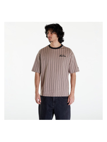 Тениска New Era Pinstripe Oversized T-Shirt UNISEX Ash Brown/ Black L