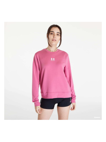 Тениска Under Armour Rival Terry Crew T-Shirt Pink XS