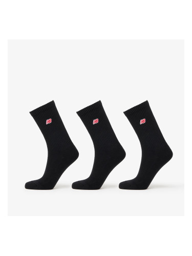 New Balance Patch Logo Crew Sock 3-Pack Black S