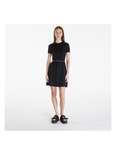 Рокля Calvin Klein Jeans Logo Elastic Short Sleeve Dress Black XS