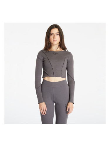 Тениска Karl Kani Small Signature Rib LS Anthracite L