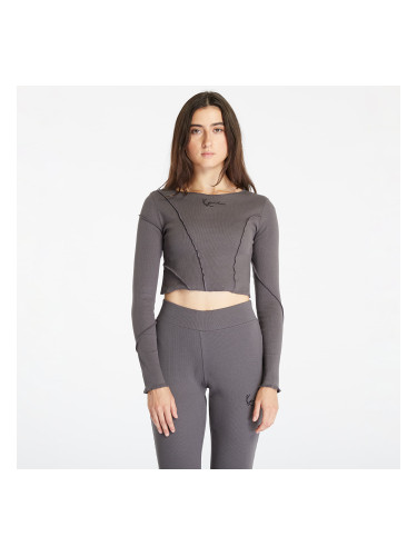 Тениска Karl Kani Small Signature Rib LS Anthracite XS