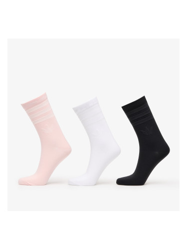 adidas Crew Sock 3-Pack Black/ White/ Salmon Pink S