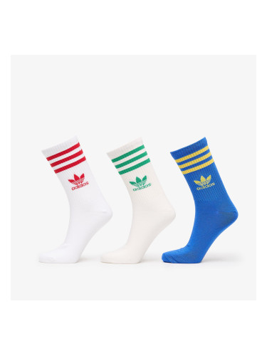 adidas Mid Cut Crew Sock 3-Pack Blue/ Core White/ White L