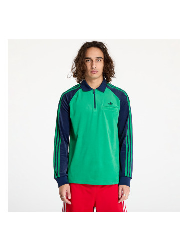 Тениска adidas Velour Polo Green/ Night Indigo S