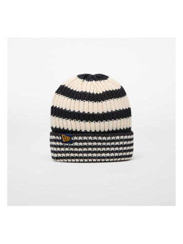 Шапка New Era Knit Medium Stripe Beanie Navy/ Light Cream Universal