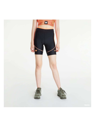 Къси панталони Under Armour Project Rock HeatGear Bike Short Black/ Electric Tangerine XS