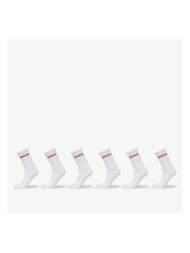 Hugo Boss Rib Logo Sock 6-Pack White 43-46