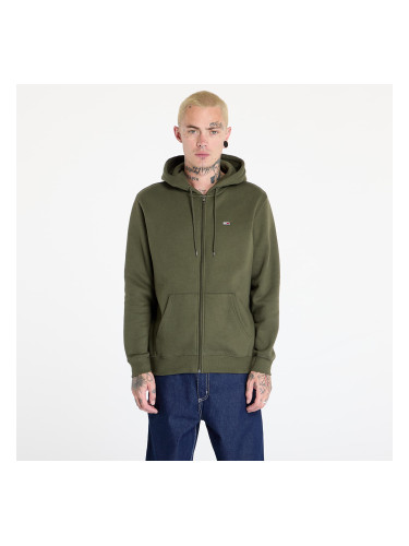 Суитшърт Tommy Jeans Regular Flag Zip Through Hoodie Fatique Green L