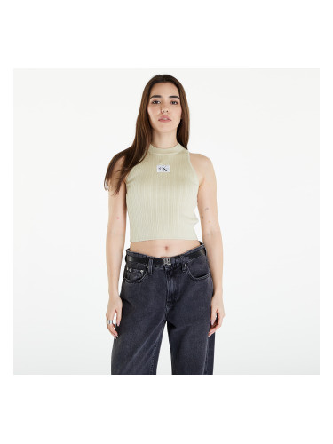 Calvin Klein Jeans Woven Label SweaterTank Top Green Haze L