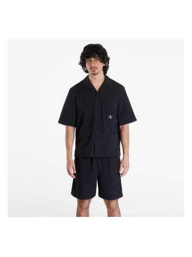 Риза Calvin Klein Jeans Seersucker Short Sleeve Shirt Black S