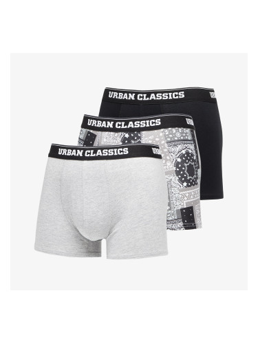 Urban Classics Organic Boxer Shorts 3-Pack Bandana Grey/ Grey/ Black S