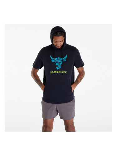 Суитшърт Under Armour Project Rock Payoff Short Sleeve Terry Hoodie Black/ Coastal Teal M