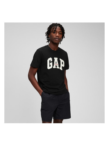 Тениска GAP V-Logo Orig Arch True Black M