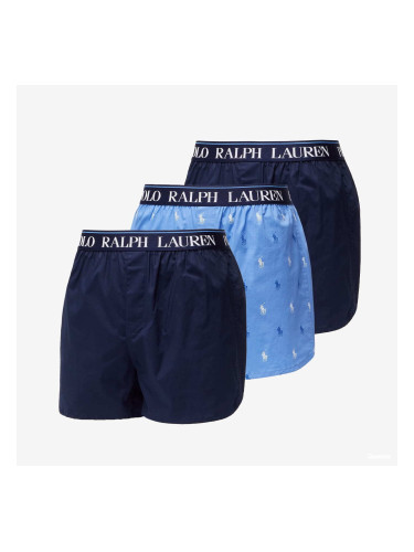Боксерки Ralph Lauren Stretch Cotton Three Slim Fit Boxers 3-Pack Blue XL