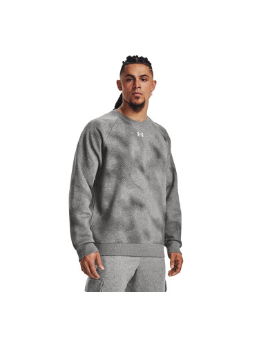 Суитшърт Under Armour Rival Fleece Printed Crew Castlerock Light Heather L