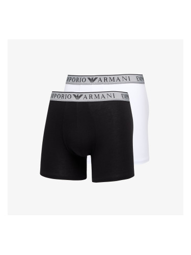 EA7 Emporio Armani Men's Knit Trunk 2-Pack Nero/ Bianco M