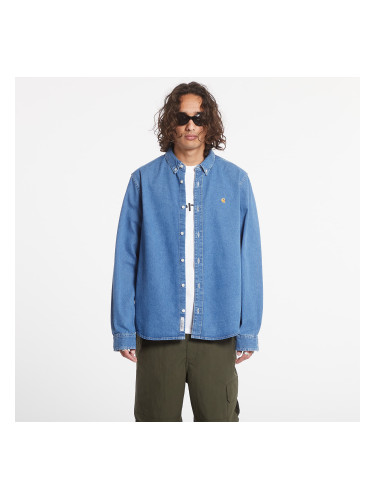 Риза Carhartt WIP L/S Weldon Shirt Blue Heavy Stone Wash S