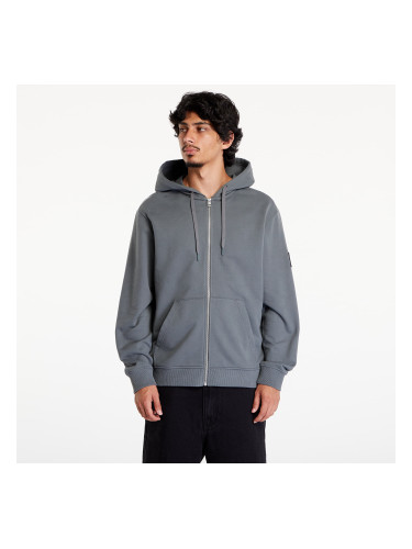 Суитшърт Calvin Klein Jeans Badge Zip Through Hoodie Gray L