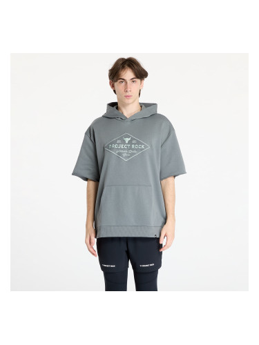 Суитшърт Under Armour Project Rock Heavyweight Short Sleeve Hooded Tools T-Shirt Clay Green/ Clay Green M