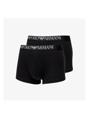 EA7 Emporio Armani Men's Knit Trunk 2-Pack Nero/ Nero M