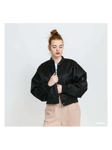 Яке Urban Classics Ladies Short Oversized Satin Bomber Jacket Black XS