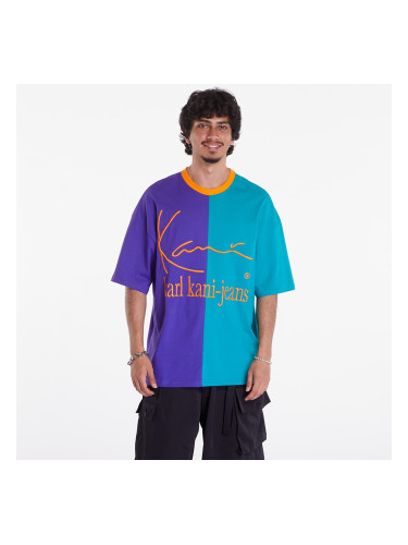 Тениска Karl Kani KKJ Block Boxy Tee Petrol/ Purple S