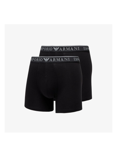 EA7 Emporio Armani Men's Knit Trunk 2-Pack Nero/ Nero M