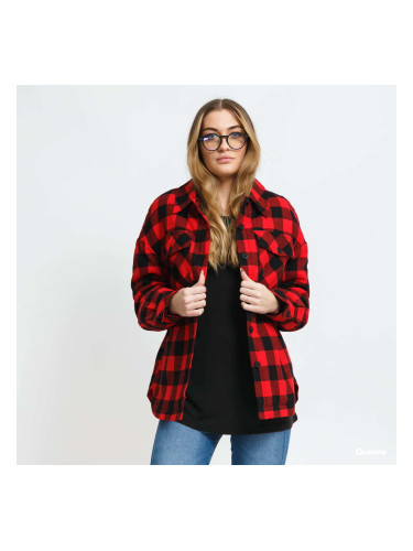 Яке Urban Classics Ladies Flanell Padded Overshirt Black / Red XS