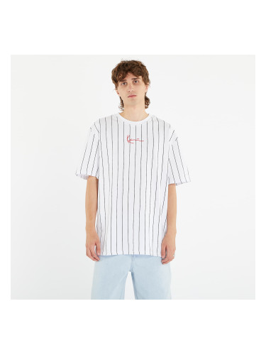 Тениска Karl Kani Small Signature Pinstripe Tee White/ Black M