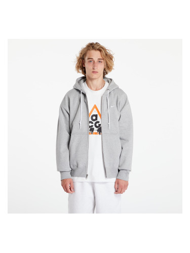 Суитшърт Nike Solo Swoosh Men's Full-Zip Hoodie Dark Grey Heather/ White L