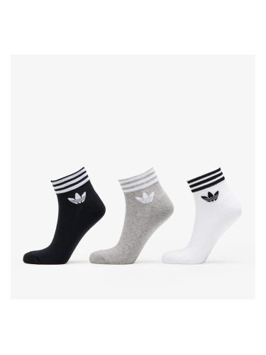 adidas Originals Trefoil Ankle Socks 3-Pack White/ Black/ Gray 39-42