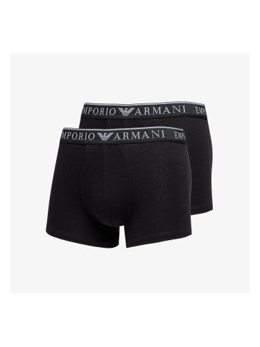 EA7 Emporio Armani Men's Knit Trunk 2-Pack Nero/ Nero M