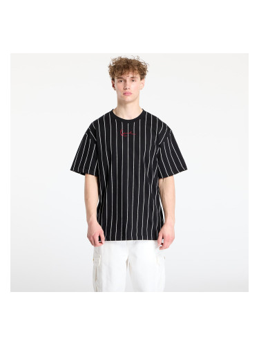 Тениска Karl Kani Small Signature Pinstripe Tee Black/ White M