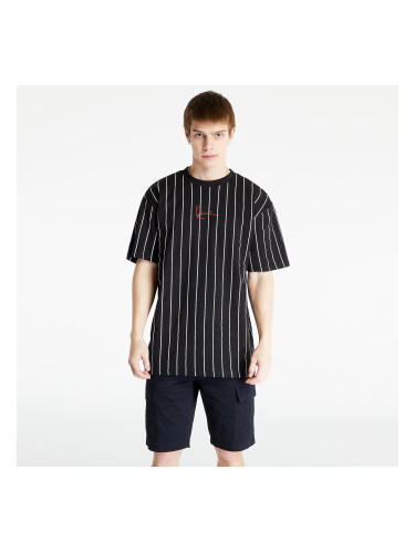 Тениска Karl Kani Small Signature Pinstripe Tee Black/ White S