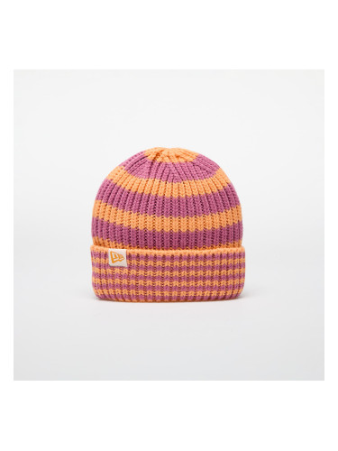 Шапка New Era Knit Medium Stripe Beanie Orange Glaze Universal