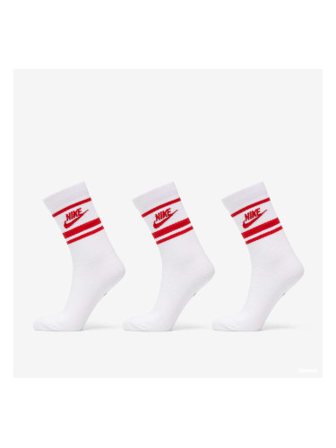 Nike NSW Everyday Essential Crew Socks 3-Pack White/ Red L